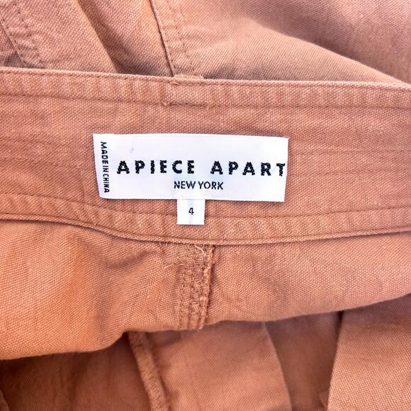 Apiece Apart Merida High Waisted Wide Leg Pants Pink Clay Cotton Size 4 - Picture 4 of 10